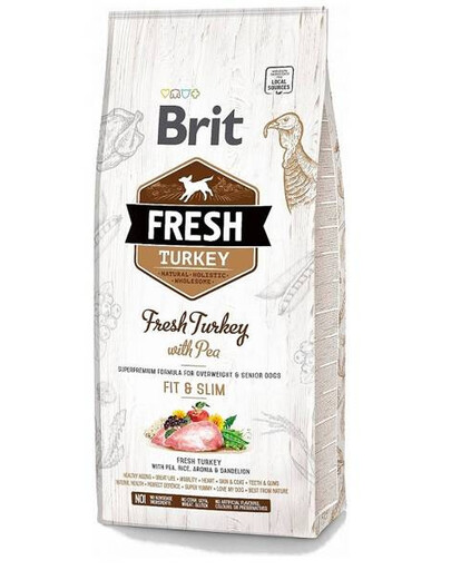 BRIT Fresh turkey with pea light fit & slim 12 kg - sucha karma dla psów dorosłych z niską aktywnością, 12 kg