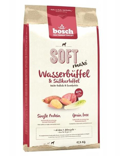 BOSCH Soft Maxi 12.5 kg - Sucha karma dla psów, Bawół wodny & bataty 12.5 kg
