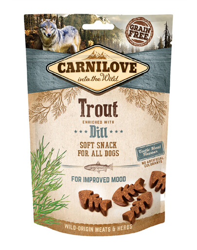 Carnilove semi moist snack trout enriched with dill 200 g przysmak dla psa