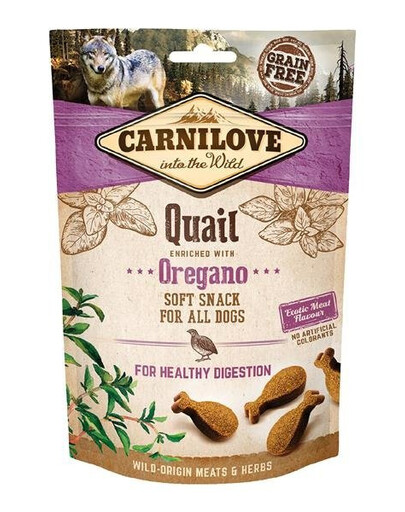 Carnilove semi moist snack quail enriched with oregano 200 g przsymak dla psa