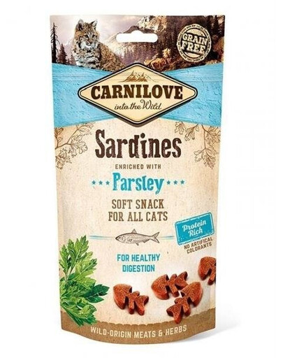 Carnilove Soft Snack For All Cats Sardines With Parsley 50 g - przysmak dla kotów z sardynkami i natka pietruszki