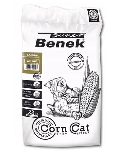 BENEK Super Corn Cat Golden knaturalny żwirek kukurydziany dla kota, 35 l