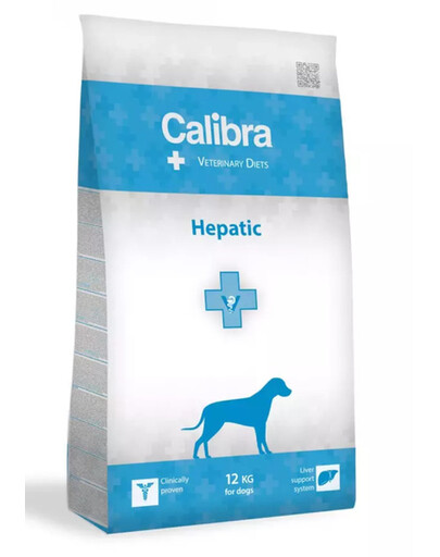 CALIBRA Veterinary Diet Dog Hepatic 12 kg - weterynaryjna sucha karma dla psów dorosłych, wsparcie wątroby, 12 kg