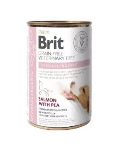 BRIT Veterinary Diet Hypoallergenic Salmon&Pea karma na alergię dla psa, 400 g - mokra karma dla psów, 400 g