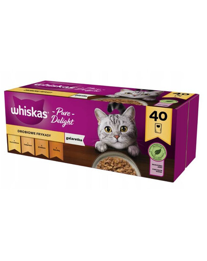 WHISKAS Saszetka Potr Pure Delight Drób 40x85g