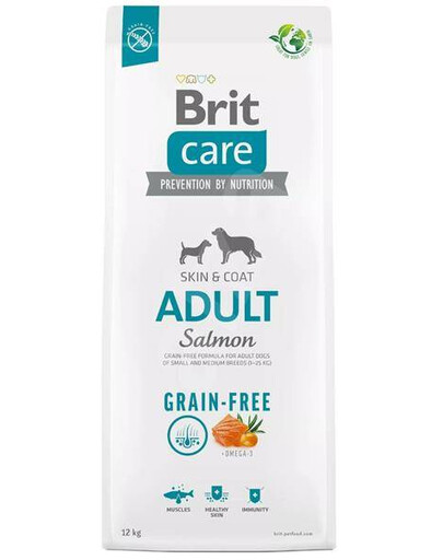 Brit care dog grain-free adult salmon 12kg - sucha karma dla psów dorosłych, 12 kg
