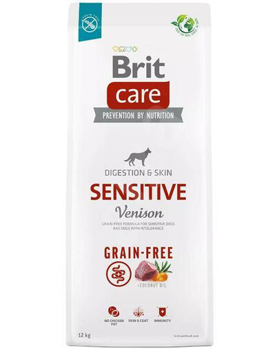 Brit care dog grain-free sensitive venison 12kg hipoalergiczna karma dla psów dorosłych, 12kg