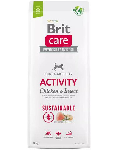 Brit care dog sustainable activity chicken insect 12kg - sucha karma dla psów aktywnych, 12 kg