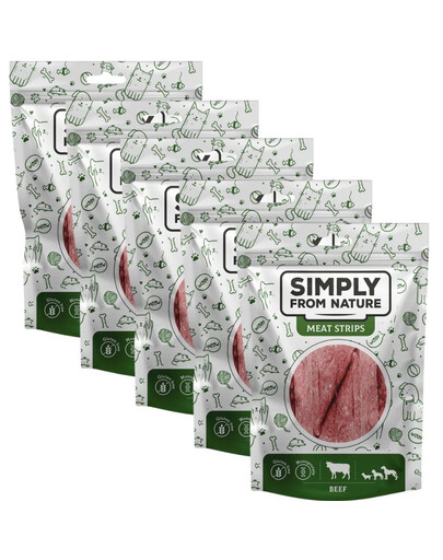 SIMPLY FROM NATURE Meat Strips Mięsne paski z wołowiny dla psów 5x80 g