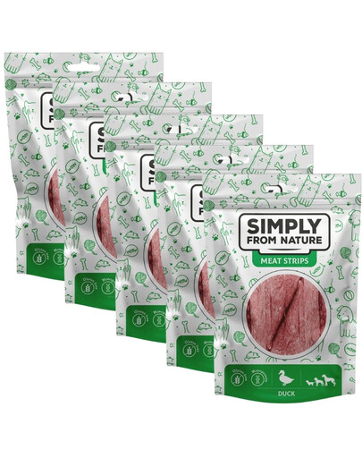 SIMPLY FROM NATURE Meat Strips Mięsne paski z kaczki dla psów 5x80 g