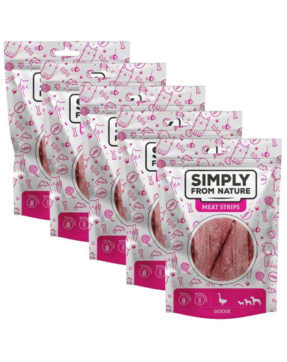 SIMPLY FROM NATURE Meat Strips Mięsne paski z gęsi dla psów 5x80 g