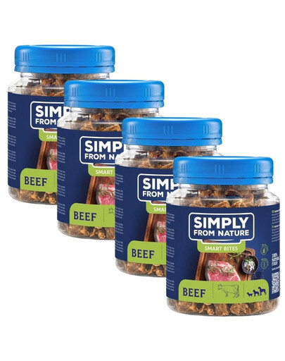 SIMPLY FROM NATURE Smart Bites Trenerki z wołowiny dla psów 4x130 g