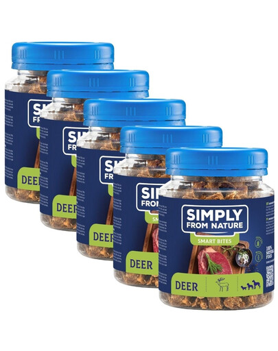 SIMPLY FROM NATURE Smart Bites Trenerki z jelenia dla psów 5x130 g