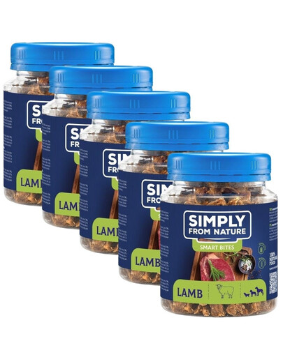 SIMPLY FROM NATURE Smart Bites Trenerki z jagnięciny dla psów 5x130 g