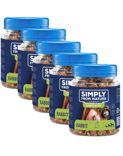 SIMPLY FROM NATURE Smart Bites Trenerki z królika dla psów 5x130 g