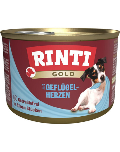 RINTI Gold Poultry hearts Mini 185 g karma mokra z sercami drobiowymi dla psów małych ras