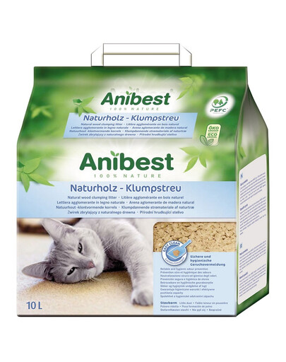 Cat’s Best Anibest ECO żwirek drewniany naturalny zbrylający się 10 l (4,5 kg)