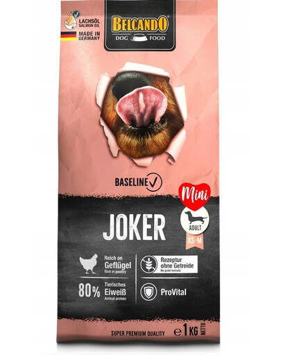 BELCANDO Baseline Joker Grain Free, 4 kg - sucha karma dla dorosłych psów, ras małych i średnich, 4 kg