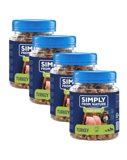 SIMPLY FROM NATURE Smart Bites Trenerki z indyka dla psów 4x130 g