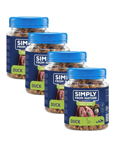 SIMPLY FROM NATURE Smart Bites Trenerki z kaczki dla psów 4x130 g