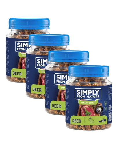 SIMPLY FROM NATURE Smart Bites Trenerki z jelenia dla psów 4x130 g