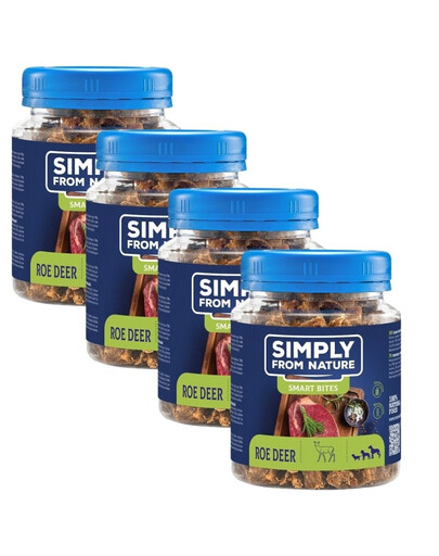 SIMPLY FROM NATURE Smart Bites Trenerki z sarny dla psów 4x130 g