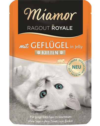 MIAMOR Ragout Royale in Jelly Poultry Kitten 100 g saszetka w galaretce dla kociąt Drób