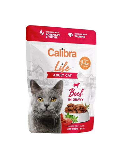 Cat Life Pouch Adult Beef in gravy 85 g wołowina w sosie dla kotów