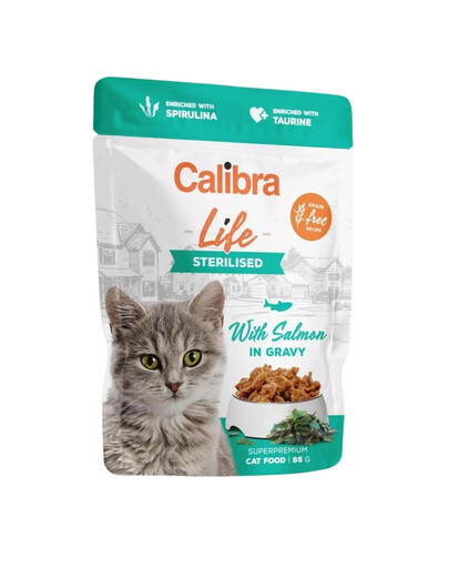 Cat Life Pouch Sterilised Salmon in gravy 85 g łosoś w sosie dla sterylizowanych kotów