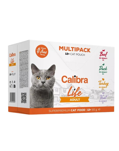 Cat Life Pouch Adult Multipack in gravy 12x85 g saszetki w sosie dla kotów