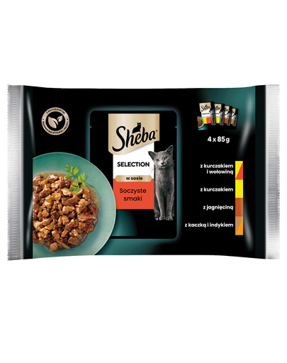 Sheba Selection in Sauce 4 x 85 g - mokra karma dla kotów soczysty mix  smaków 4x85g