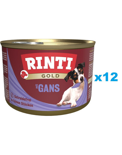 RINTI Gold Goose Mini Gęś dla psów ras małych 12x185 g