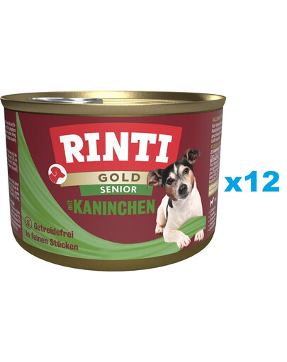 RINTI Gold Senior Rabbit Mini Królik dla starszych psów ras małych 12x185 g