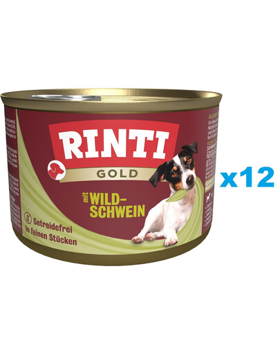 RINTI Gold Wild boar Mini Dzik dla psów ras małych 12x185 g