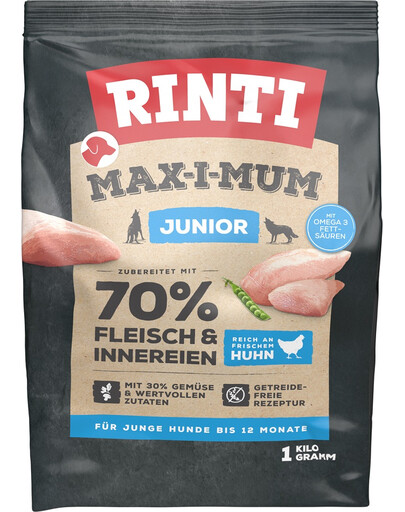 RINTI MAX-I-MUM Junior Chicken o smaku kurczaka dla szczeniąt 1 kg