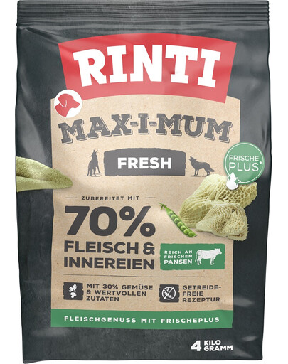 RINTI MAX-I-MUM karma sucha dla psa z Rumen ze żwaczami 4 kg