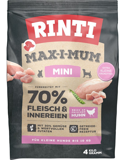 RINTI MAX-I-MUM Mini Adult Chicken karma sucha z kurczakiem dla psów ras małych 4 kg