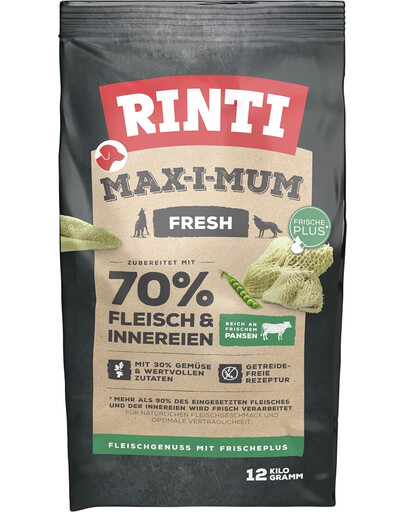 RINTI MAX-I-MUM sucja karma dla psa Rumen ze żwaczami 12 kg