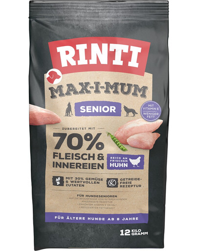 RINTI MAX-I-MUM Senior Chicken z kurczakiem dla starszych psów 12 kg