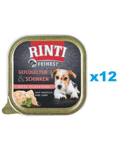 RINTI Feinest Poultry Pure&Ham tacka drób i szynka 12x150 g