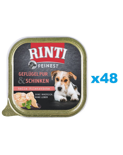 RINTI Feinest Poultry Pure&Ham tacka drób i szynka 48x150 g