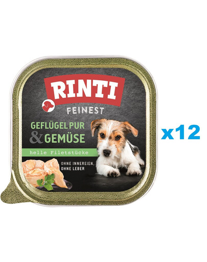 RINTI Feinest Poultry Pure&Vegetables tacka drób i warzywa 12x150 g