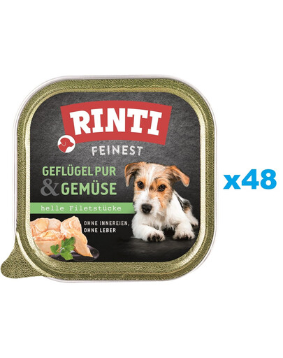 RINTI Feinest Poultry Pure&Vegetables tacka drób i warzywa 48x150 g