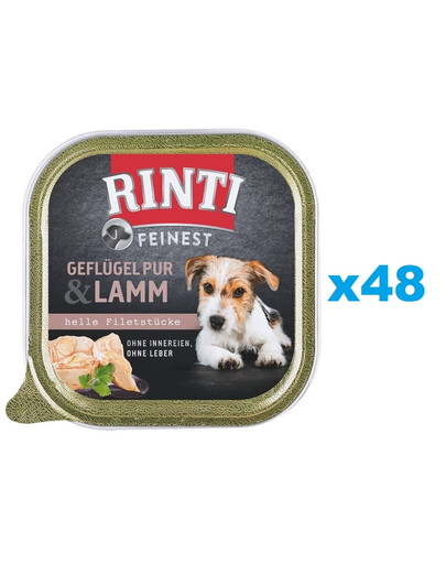 RINTI Feinest Poultry Pure&Lamb tacka drób i jagnięcina 48x150 g