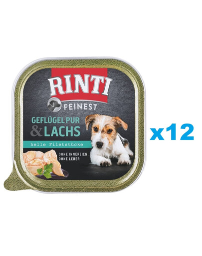 RINTI Feinest Poultry Pure&Salmon tacka drób i łosoś 12x150 g