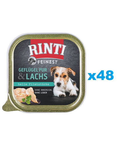 RINTI Feinest Poultry Pure&Salmon tacka drób i łosoś 48x150 g