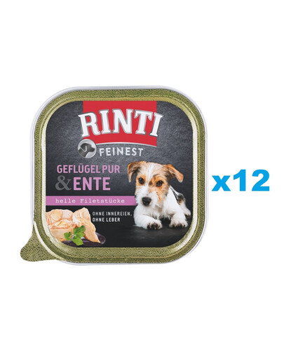 RINTI Feinest Poultry Pure&Duck tacka drób i kaczka 12x150 g