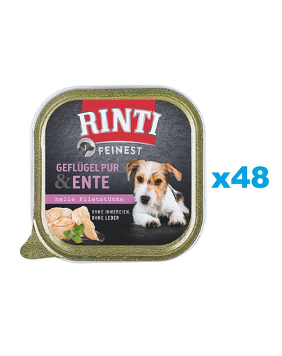 RINTI Feinest Poultry Pure&Duck tacka drób i kaczka 48x150 g