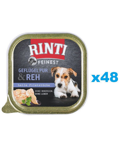 RINTI Feinest Poultry Pure&Deer tacka drób i jeleń 48x150 g