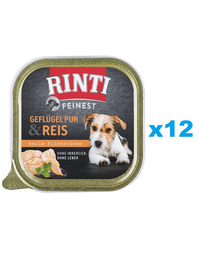 RINTI Feinest Poultry Pure&Rice tacka drób i ryż 12x150 g